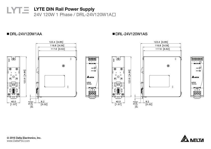 DRL-24V120W1AS DELTA 24V 120W 5A