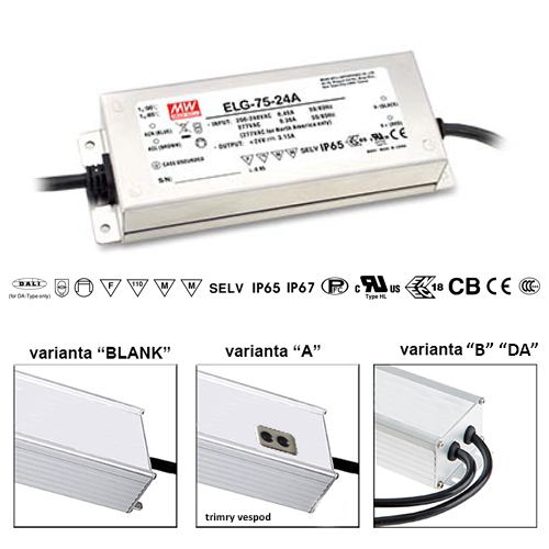 ELG-75-36DA Mean Well Stmívatelný napěťový zdroj s DALI 75W 36V