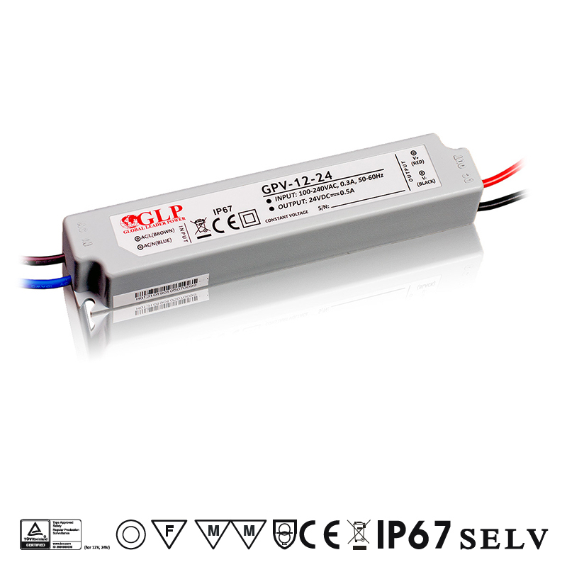 GPV-12-24 Zdroj konstantního napětí 24V 0.5A 12W