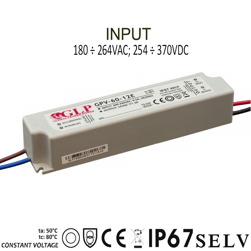 GPV-60-12E Zdroj konstantního napětí 12V 5A 60W