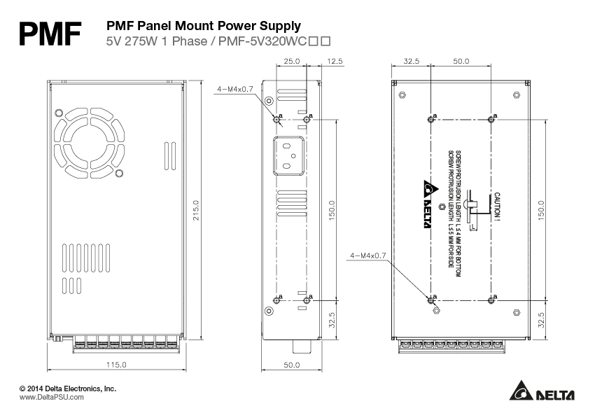 PMF-5V320WCGB DELTA 5V 320W 55A