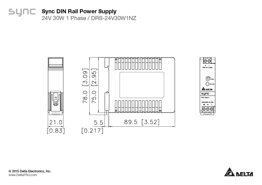 DRS-24V30W1NZ DELTA 24V 30W 1.25A