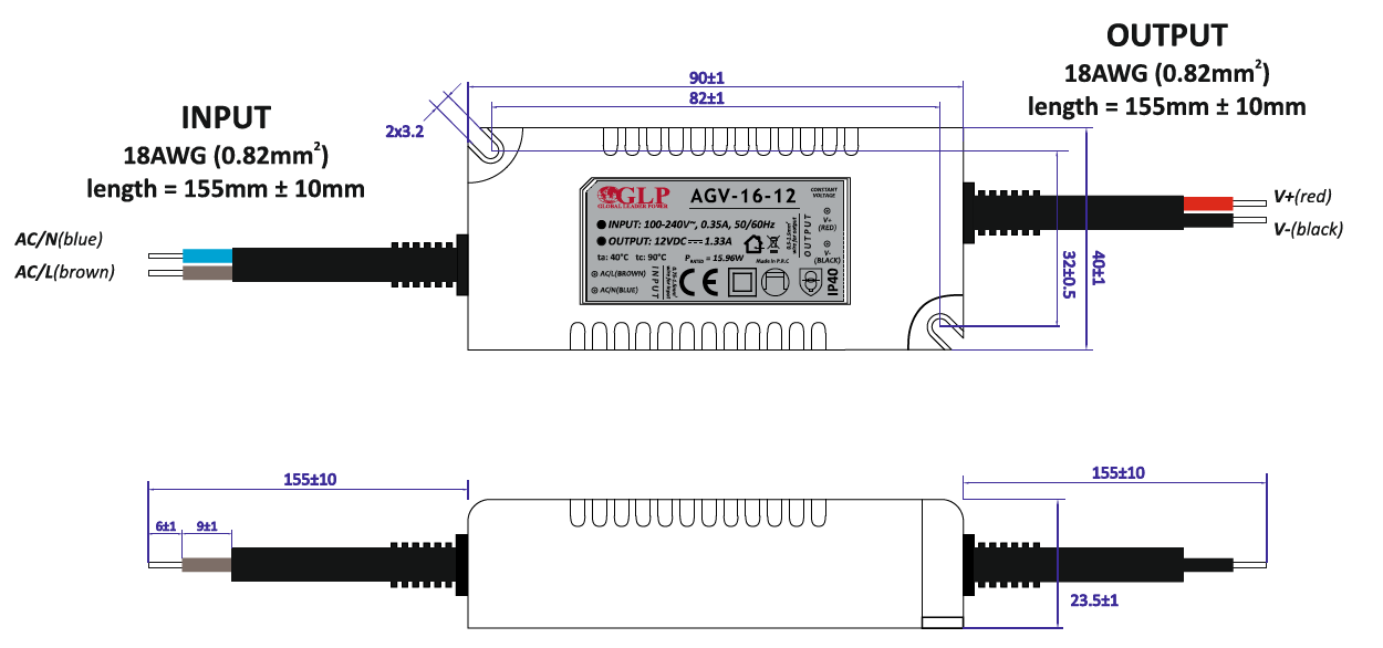 AGV-16-12 Napájecí zdroj pro LED 12V 16W