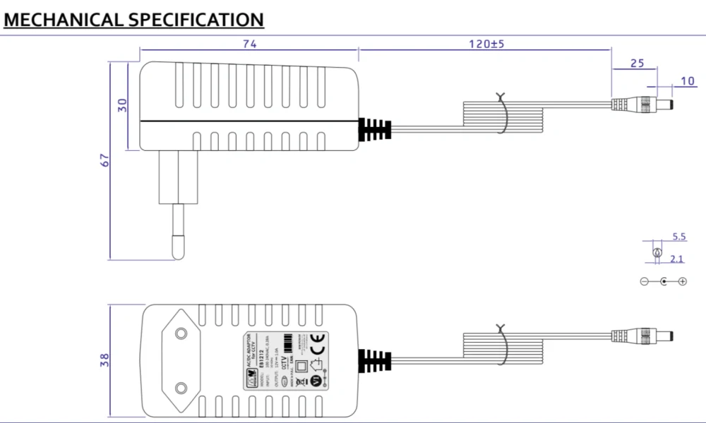 EB1212 Adaptér 12V 12W